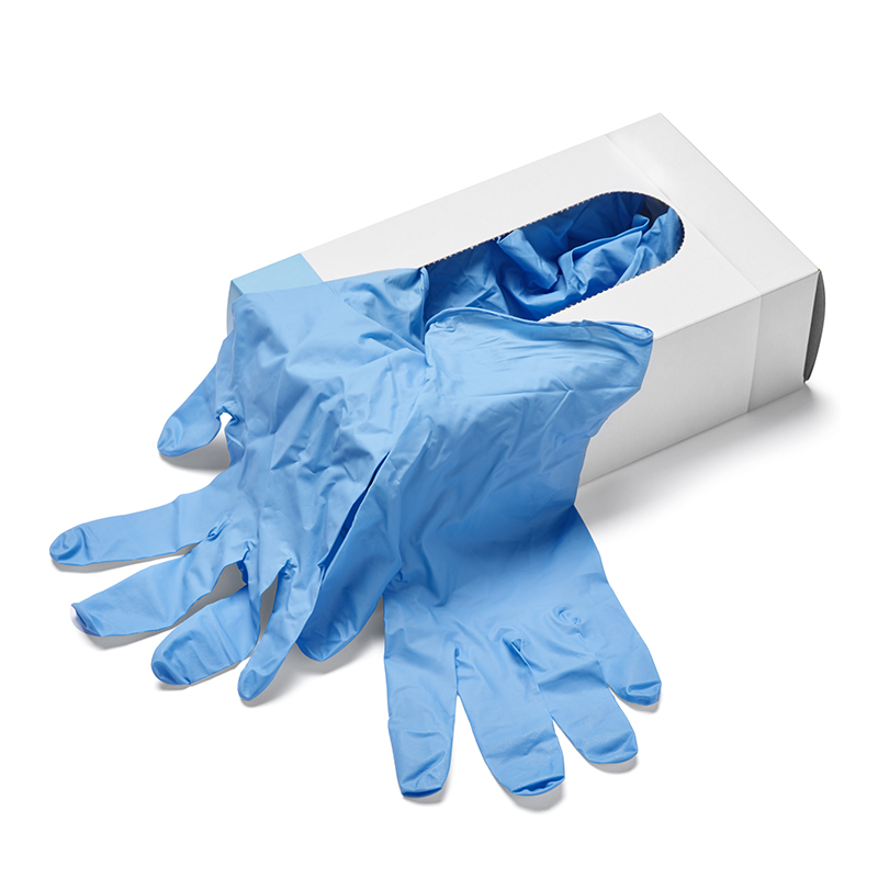 Disposable nitrile examination gloves